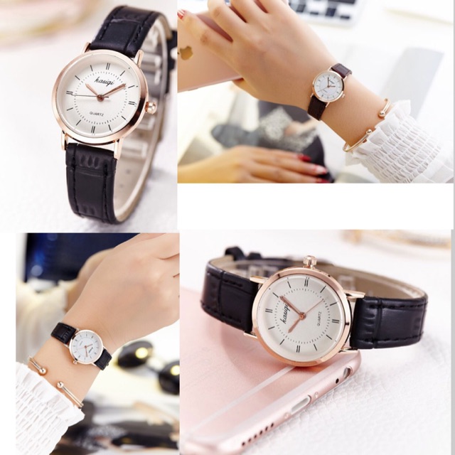 ĐỒNG HỒ NỮ DÂY DA KASIQI MẶT TRÒN CỰC ĐẸP