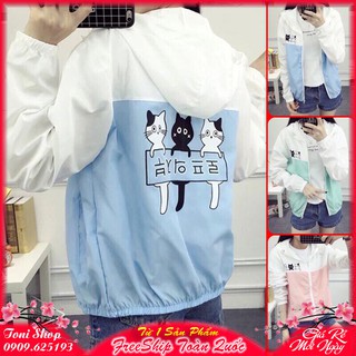 ÁO KHOÁC DÙ M79 (3 Mèo Kitty - Kèm Ảnh Thật - Form M.L)