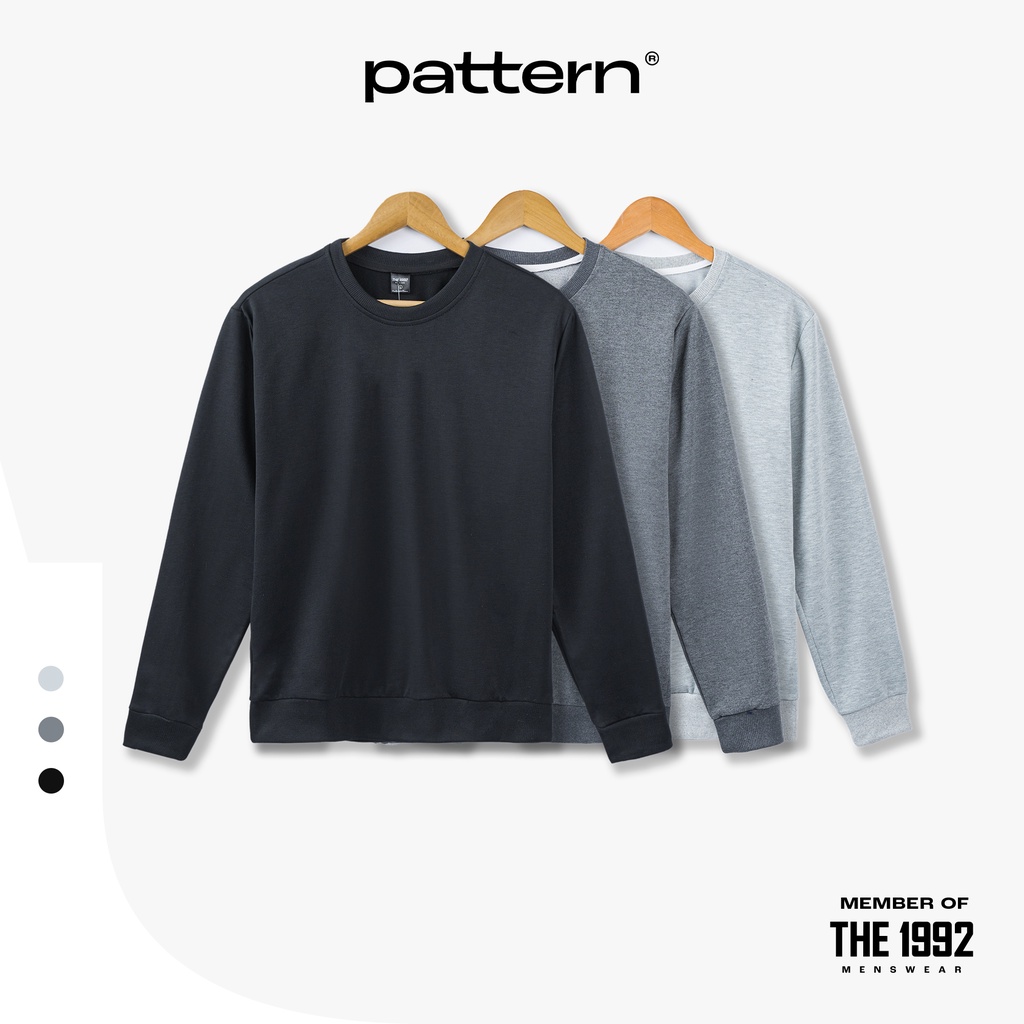 Sweater dài tay nam THE 1992 Áo nỉ da cá 3 màu trơn