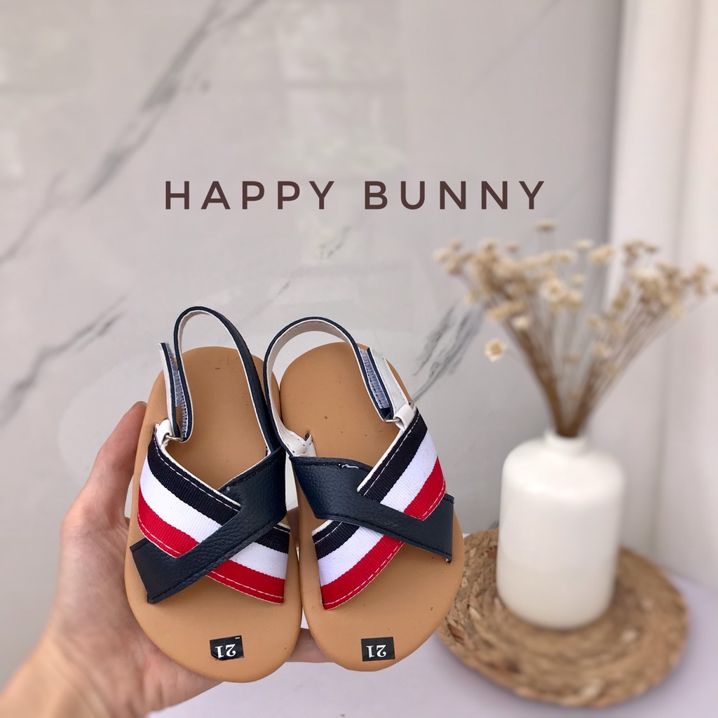 Sẵn Dép Quai Hậu Dép Sandal Phối Quai Kẻ Hàn Quốc Cho Bé Trai K072