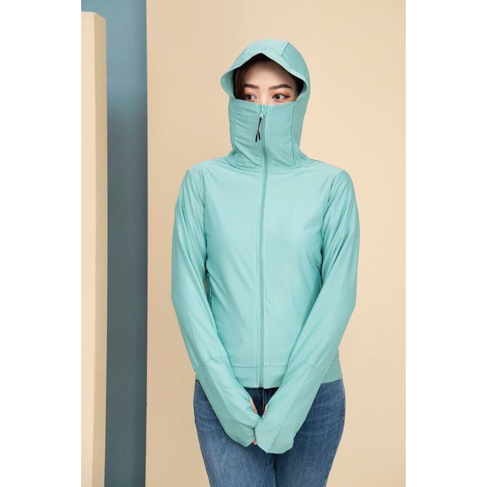 Áo chống nắng vải siêu mát thông hơi đục lỗ dáng ngắn cho bạn nữ - kèm túi đựng Happylive
