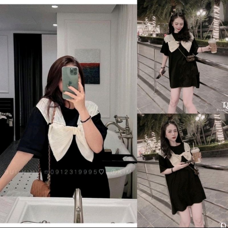 Áo phông giả váy, áo phông giấu quần pha tơ