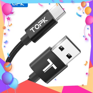 Cáp sạc TOPK AN18 cổng Type-C và Micro USB cho Iphone Samsung Xiaomi Redmi Note 7 2.4A 1m