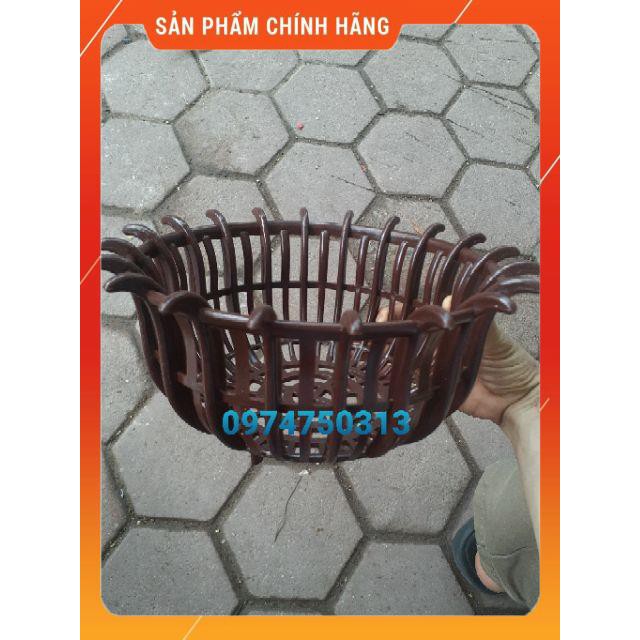 1 Chậu nhựa giả gỗ trồng lan mẫu chậu sen f25