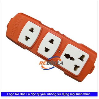 Ổ cắm điện công suất cao, chịu lực va đập, lò xo cường lực kẹp, chống đánh lửa, chịu tải 6000W, 3 ổ cắm. Điện Gia Dụng B