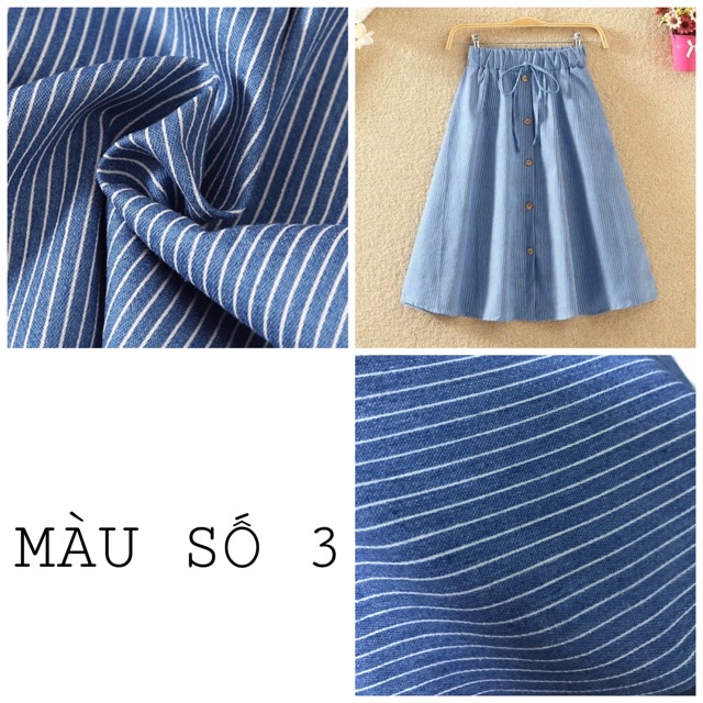 Chân váy dài kẻ sọc xoè | BigBuy360 - bigbuy360.vn