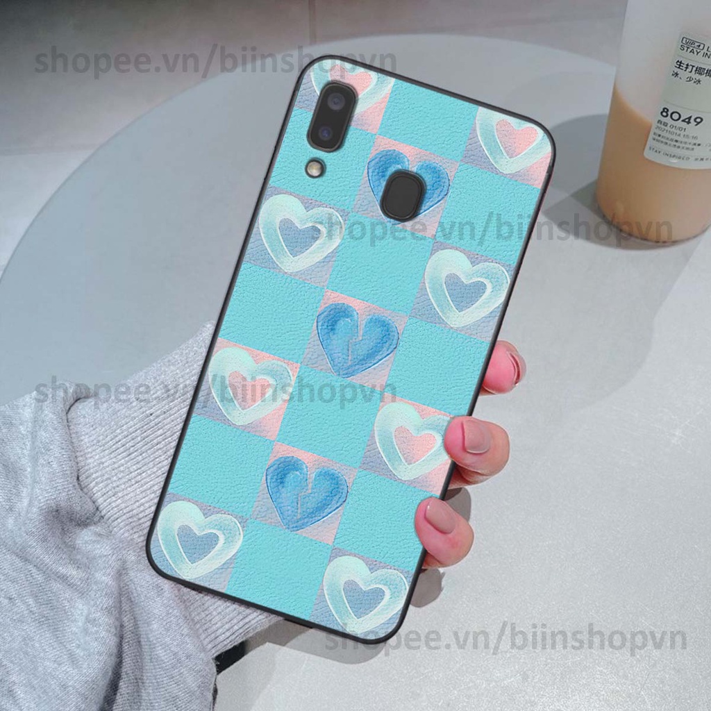Ốp Samsung A20 / A30 caro trái tim nhiều màu sắc, đầy cá tính, khẳng định phong cách