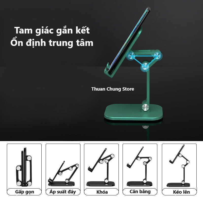 Giá Đỡ LỚN đa năng cao cấp dùng cho điện thoại, máy tính bảng xếp nhỏ gọn, tự do điều chỉnh gốc độ xem vô cùng tiện.