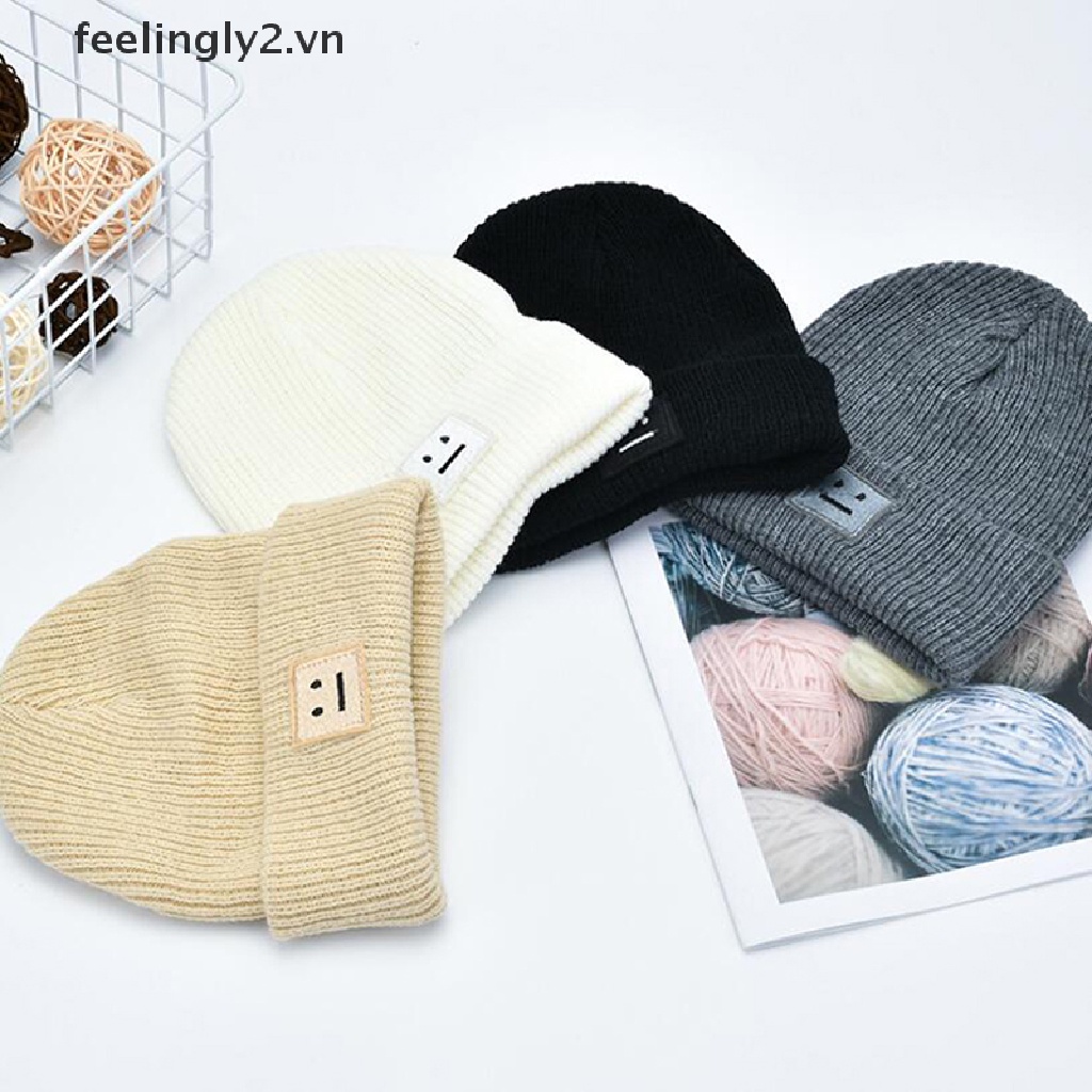 Mũ beanie thêu hình mặt cười thời trang trẻ trung cho nam và nữ