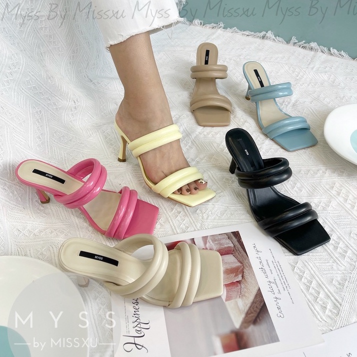 Giày guốc nữ 2 quai ngang chần chỉ 7 cm thời trang MYSS - SU147