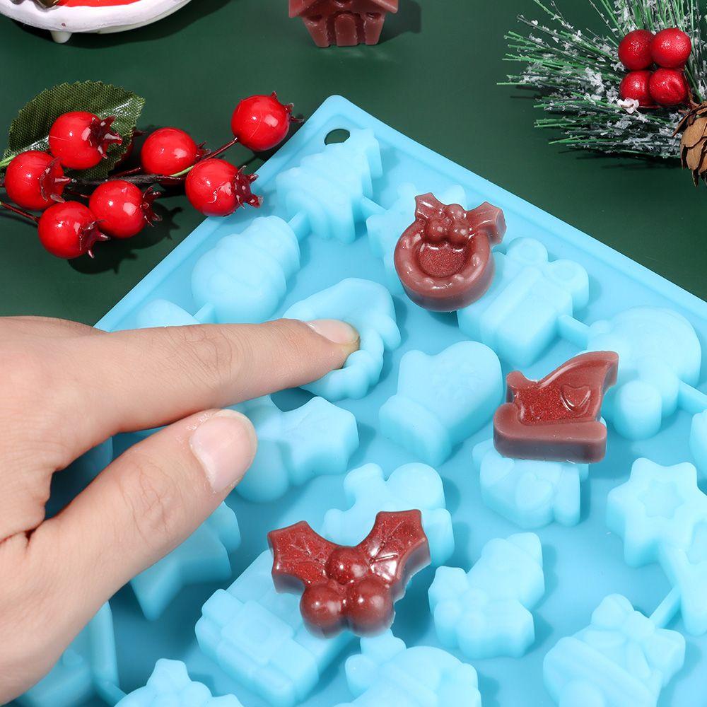 Khay Silicone Làm Đá Viên / Sô Cô La Chủ Đề Giáng Sinh