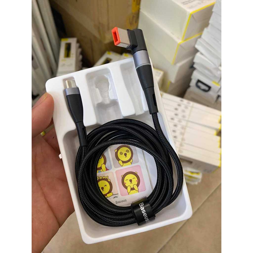 Ảnh Thật Cáp Sạc Nam Châm Cho Laptop - Baseus Zinc Magnetic Series Lenovo Laptop Type-C to DC Round Port 100w