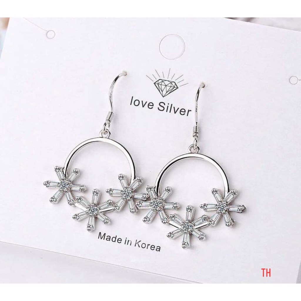 Hàng đẹp chất bông tai nữ bạc ta mẫu mới