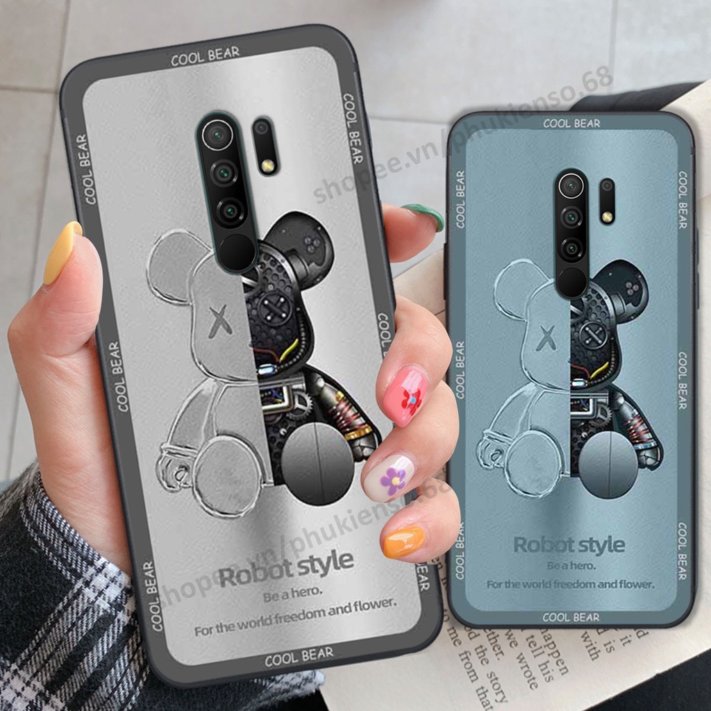 Ốp lưng điện thoại Xiaomi Redmi 9 in hình gấu bear, kaws, doremon thời trang, ốp lưng cao cấp chất lượng