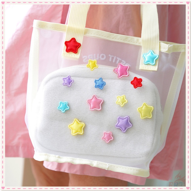 ☸ Sticker Dán Trang Trí Hình Ngôi Sao Trái Tim Xinh Xắn ☸ 1 Miếng Dán Patch Với Họa Tiết Ngọt Ngào, Có Thể Ủi Lên Quần Áo