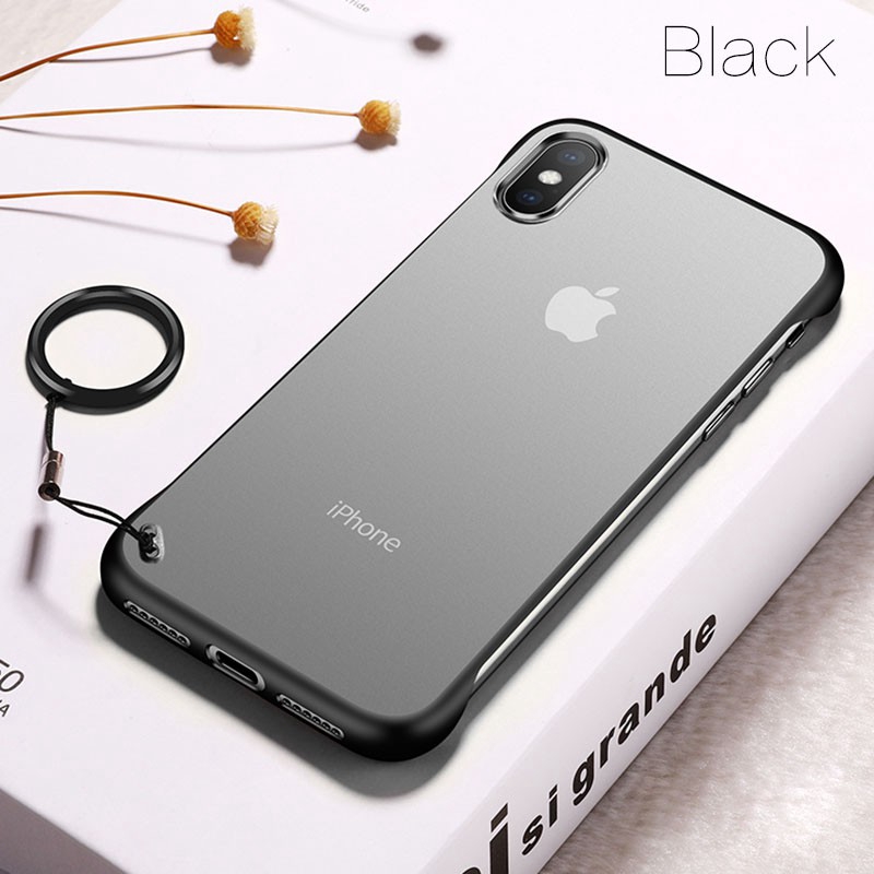 Ốp điện thoại kim loại trong suốt không viền sang trọng dành cho iPhone 6 6s 7 8 plus X XS XR XS MAX