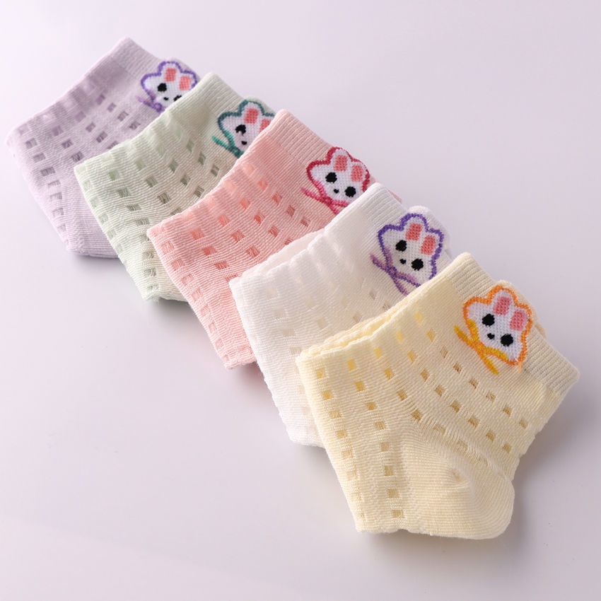 Vớ Cotton Phối Lưới Thoáng Khí Thời Trang Mùa Hè Mới Cho Bé Gái 1-3-6-9-12 Tuổi