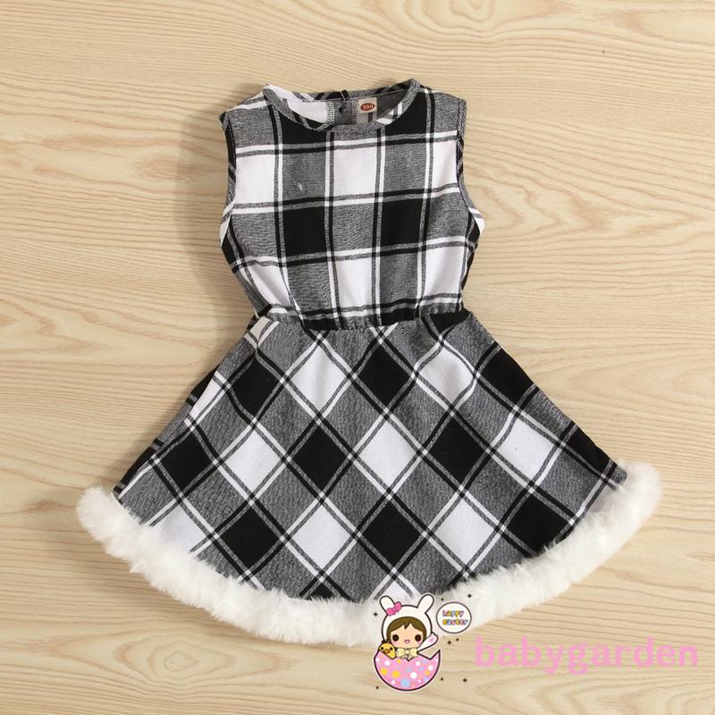 Bộ Đầm 2 Mảnh Áo Không Tay Cổ Tròn + Áo Choàng Họa Tiết Giáng Sinh Dành Cho Bé Gái 2-7 Tuổi