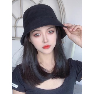 Tóc Giả Dài Thẳng Màu Đen Kèm Mũ Đội Thời Trang Cho Nữ