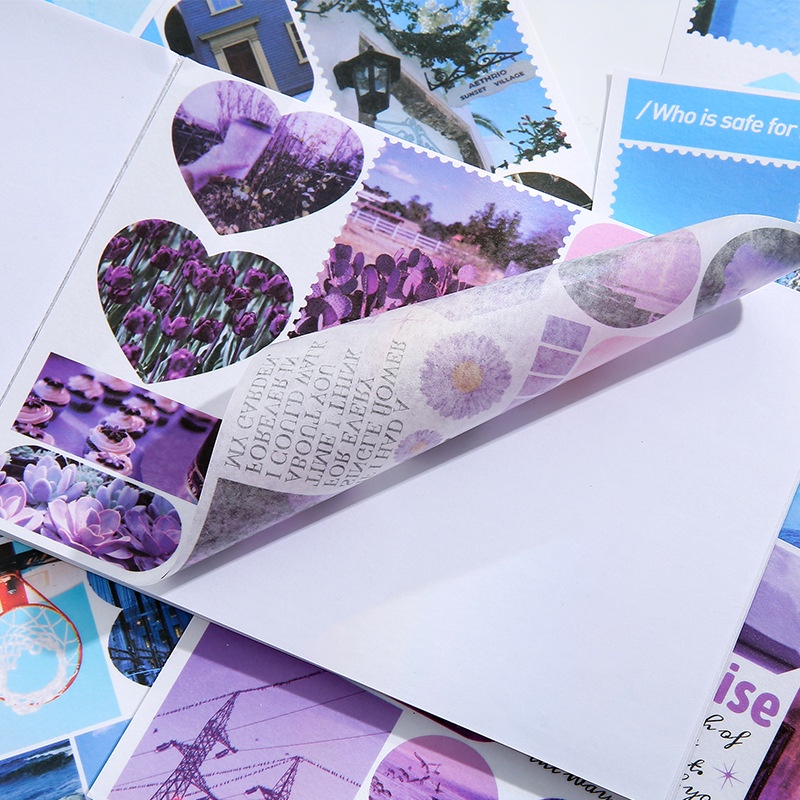 Bộ 50 Tờ Nhãn Dán Trang Trí Sổ Tay Hình Phong Cảnh Sáng Tạo