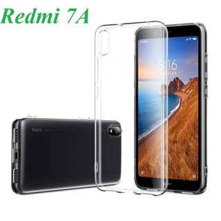 Ốp lưng Xiaomi Redmi 7A - Ốp lưng silicon trong suốt, Kính cường lực màn hình