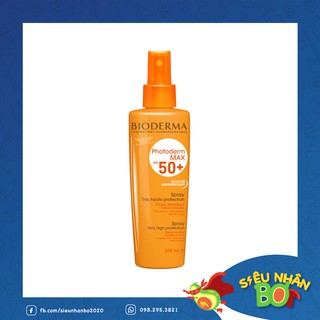 Kem chống nắng dạng xịt bioderma photoderm max spray spf 50+ 200ml