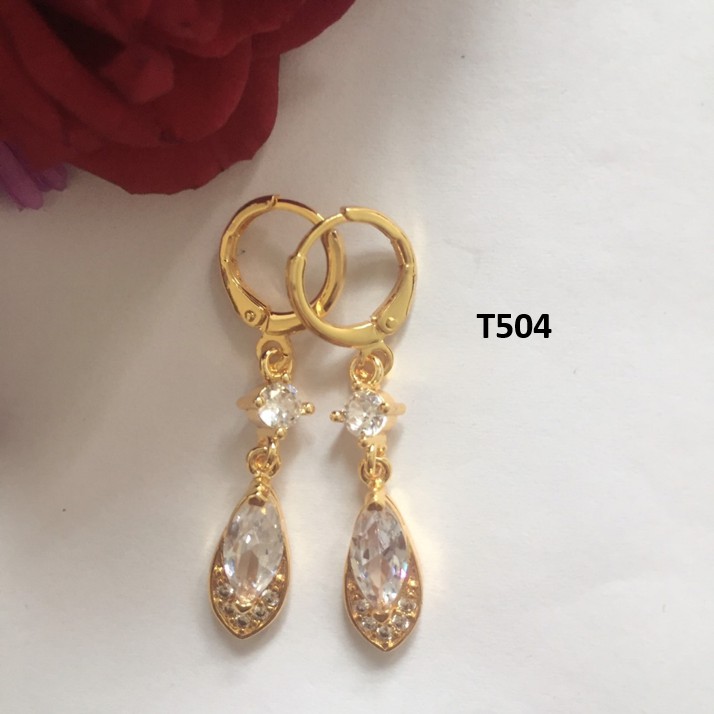 Bông tai nữ Đính Đá Mạ vàng 18k T504 NaMoo Jewelry