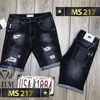 Quần short jean chất bò co giãn- quần lửng nam nhiều mẫu thời trang TINA ms217