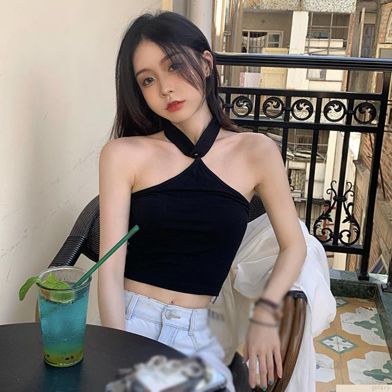 Áo Croptop sát nách màu sắc thanh lịch cho phái nữ