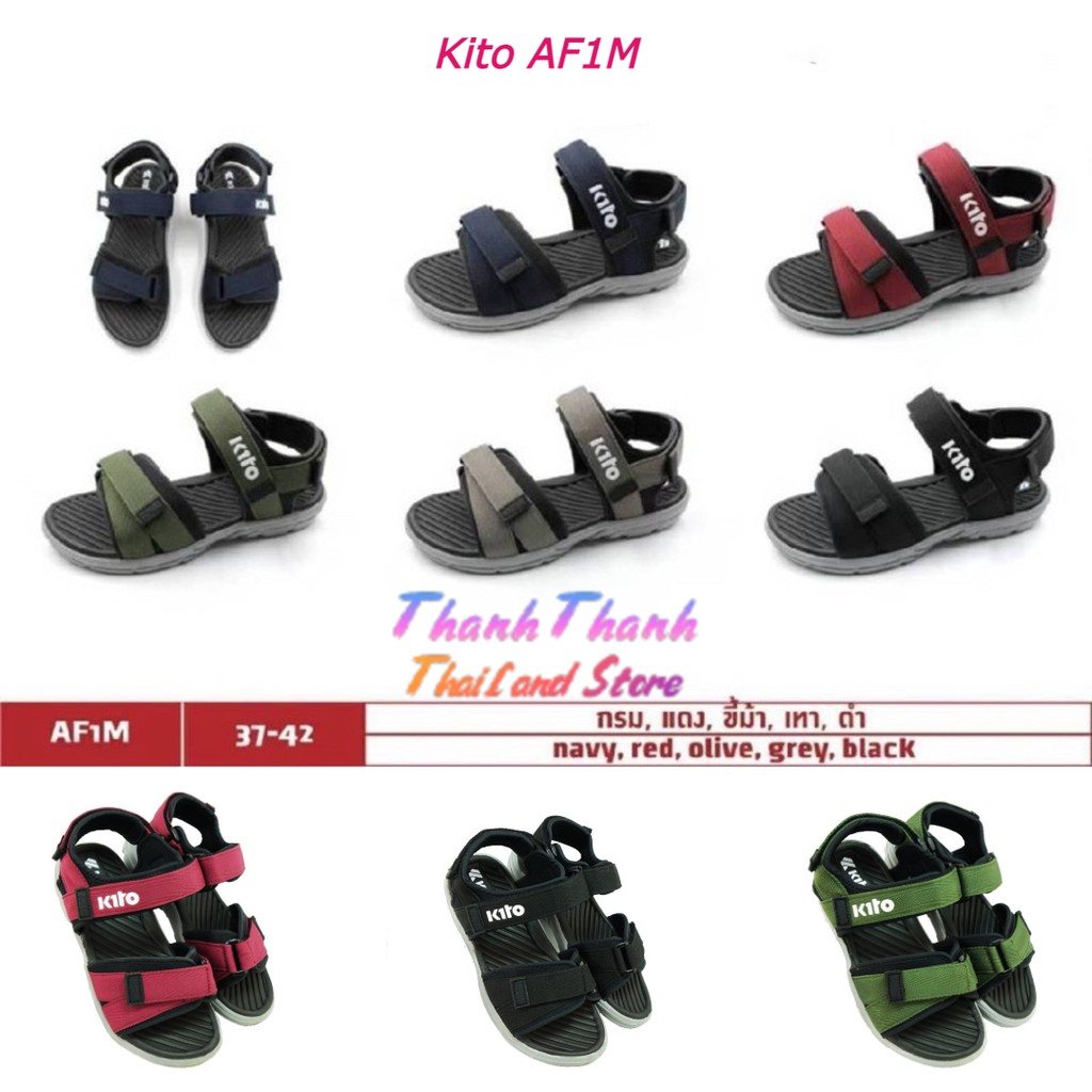 Dép sandal Kito Thái Lan AF1M, Sandal học sinh, quai dán, đế cao su mềm đi êm chân, không hôi chân
