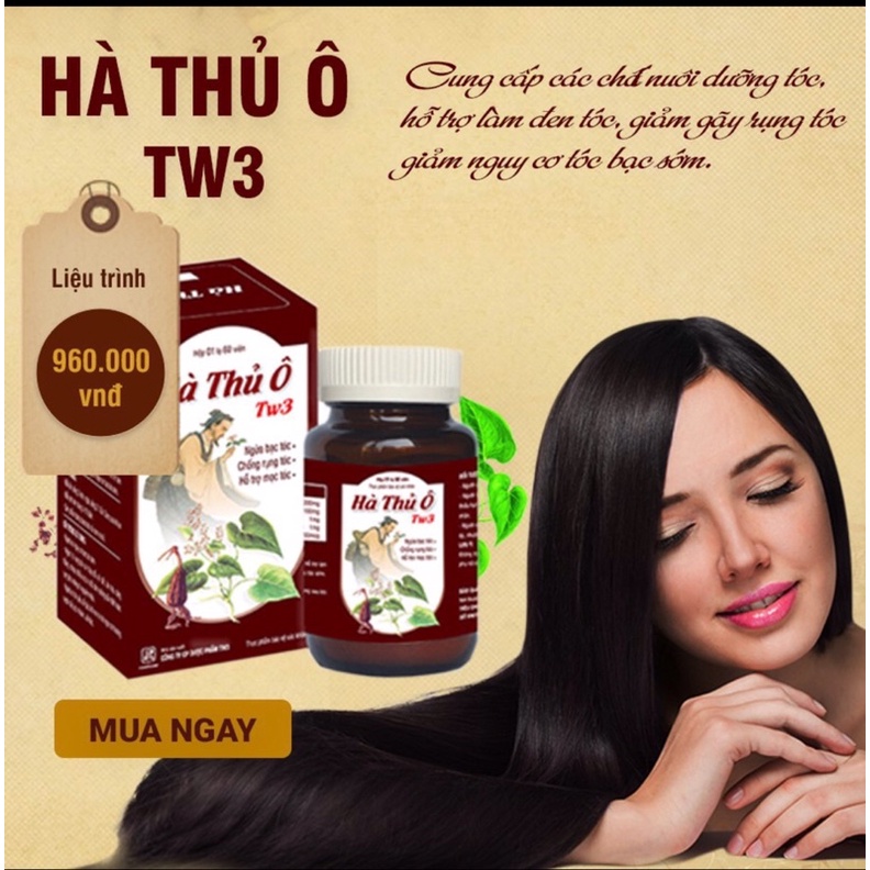 Viên uống Hà Thủ Ô TW3 hỗ trợ giảm nguy cơ tóc bạc sớm, gãy rụng tóc
