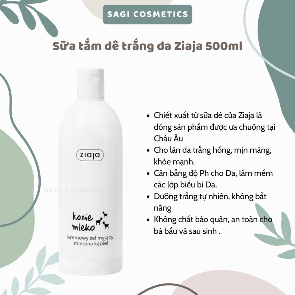 Sữa tắm dê trắng da Ziaja 500 ml- hàng Nga