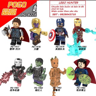Lego Minifigures Marvel nhân vật Thor Thanos Ironman captain america war machine hulk Dr.stranges Grood PG 8226
