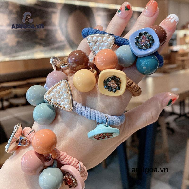 ✨✨Dây Buộc Tóc / Cột Tóc Hình Bông Hoa Đính Hạt