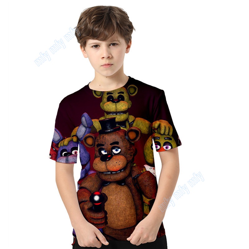 Áo Thun Tay Ngắn In Hình Five Nights at Freddy 'S Cho Trẻ Em