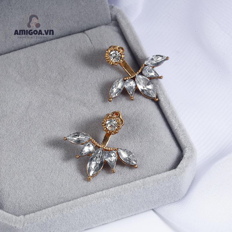 Bông Tai Hình Hoa Cúc Đính Đá zircon Bằng Hợp Kim Đơn Giản Thời Trang