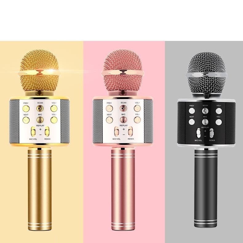 Micro Bluetooth Hát Karaoke Tích Hợp Loa ⚡FREESHIP⚡ WS-858 Đa Năng, Âm Thanh Chân Thực, Sống Động