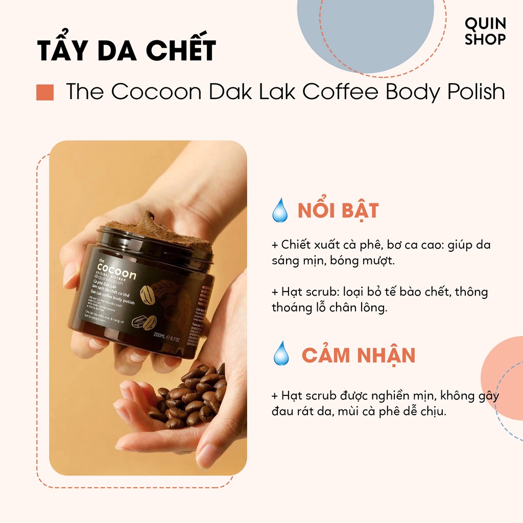 Tẩy Da Chết Cà Phê Đăk Lăk &amp; Đường Thốt Nốt The Cocoon Dak Lak Coffee &amp; An Giang Palmyra Palm Sugar Body Polish