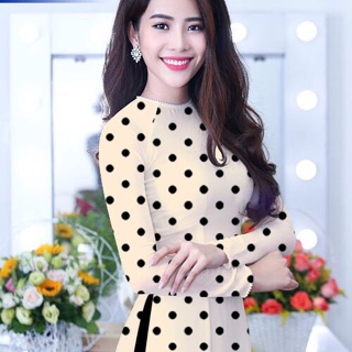 Vải áo dài chấm bi