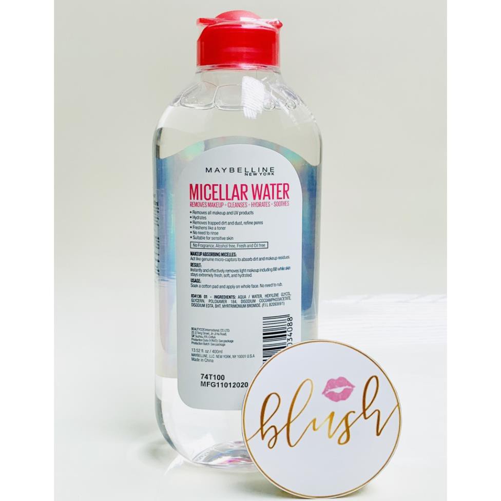 Nước Tẩy Trang Micellar Dưỡng Da Không Cồn 4 Trong 1 Maybelline New York Micellar Water 4-in-1 400ml