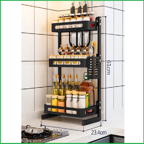 Kệ đựng gia vị, dao thớt nhà bếp 3 tầng thép sơn tĩnh điện chống gỉ