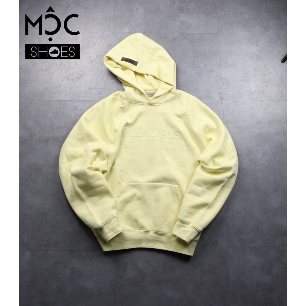 [CHÍNH HÃNG] Áo khoác Hoodie tay dài Fear Of God Essensial màu Vàng Chanh SS22