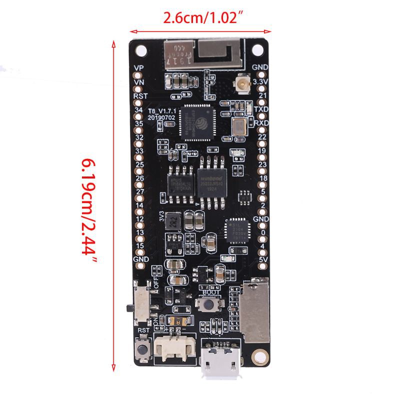 yal TTGO T8 V1.1 ESP32 4MB PSRAM TF CARD 3D ANTENNA WiFi&bluetooth ESP32-WROVER Micropython