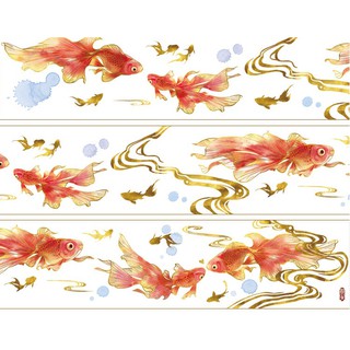 Washi tape nhũ cá vàng 1m