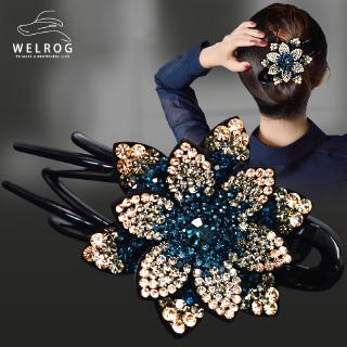 Kẹp tóc mỏ vịt đính đá cổ điển cho nữ