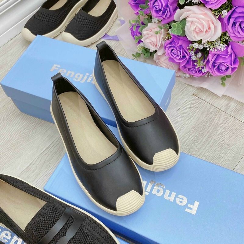 giày slip on da mềm trơn hàng hộp