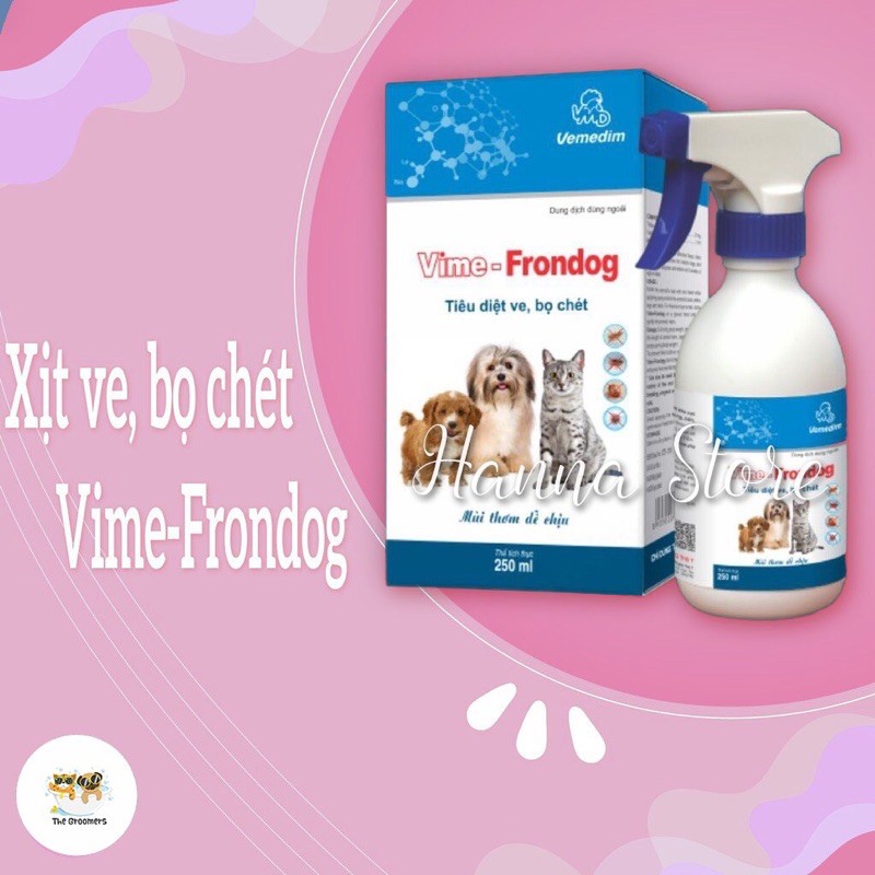 Xịt trị ve, rận cho chó mèo Vime - Frondog 250ml