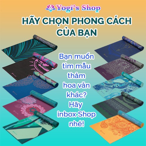 Thảm Tập Yoga PVC Hoa Văn 2 Mặt Relax 6mm | Hàng Đài Loan Xuất Khẩu