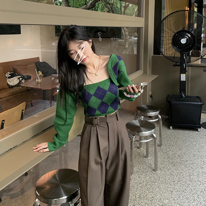 Đồ Hai Món Áo Trắng + Quần Dài Phong Cách Retro Thời Trang Cho Nữ