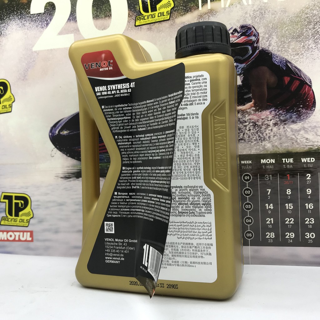 Nhớt Venol 4T 10W40 nhập Đức tem 2 lớp | BigBuy360 - bigbuy360.vn